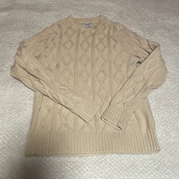 Goodfellow cream cable knit sweater mens size small - Picture 1 of 4